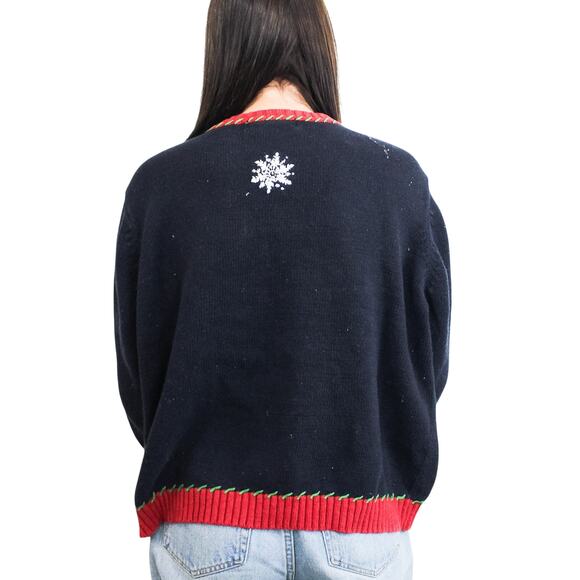 Santa's Sleigh Sweater - XXL / Vintage Ugly Christmas Sweatshirt / Holiday - Picture 3 of 3